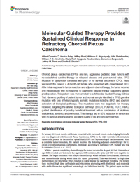 Molecular Guided Therapy Provides Sustained Clinical Response in Refractory Choroid Plexus Carcinoma